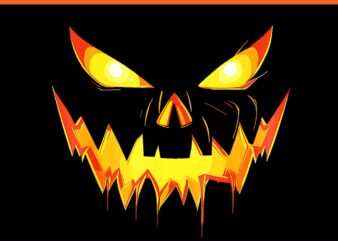 Scary Pumpkin Jack O Lantern Face Halloween PNG t shirt template vector