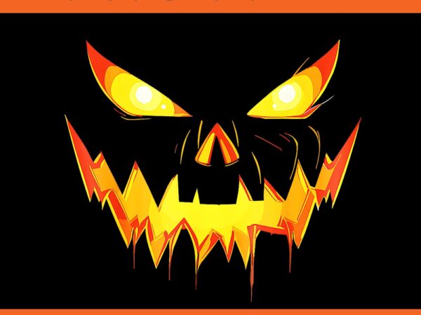 Scary pumpkin jack o lantern face halloween png t shirt template vector