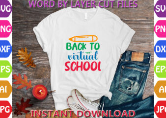 Back to Virtual School, Back to School svg, First day of School svg, Back to School bundle svg, Bundle of 6 Back to School svg,