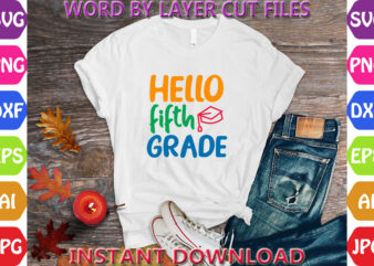 Hello Fifth Grade, Back to School svg, First day of School svg, Back to School bundle svg, Bundle of 6 Back to School svg, Back To School