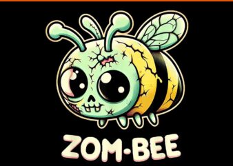 Zom-Bee Adorably Creepy Halloween PNG, Zombie Bee Halloween PNG