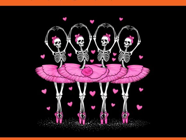 Spooky ballerina skeleton dance halloween png, skeleton ballet halloween png t shirt template vector