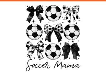 Coquette Bow Soccer Mama PNG