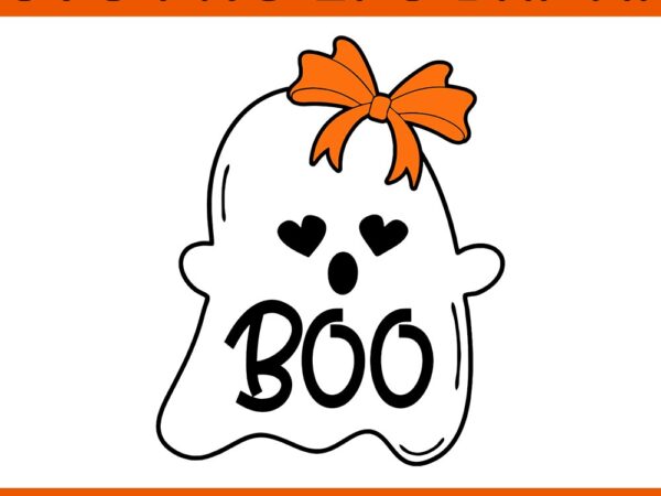 Ghost with bow boo halloween svg t shirt design template