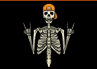 Rocker Skater Skeleton Cap Cool Halloween SVG t shirt design online