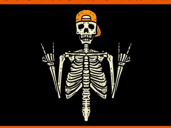 Rocker skater skeleton cap cool halloween svg t shirt design online