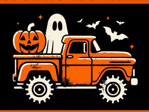 Monster truck pumpkin ghost halloween svg t shirt designs for sale