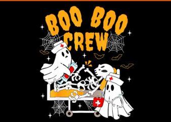 Boo Boo Crew Ghost Nurse Pediatric Halloween PNG t shirt template