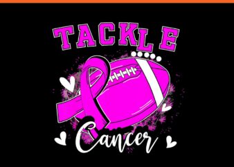 Tackle Football Pink Ribbon Breast Cancer Awareness PNG t shirt designs for sale