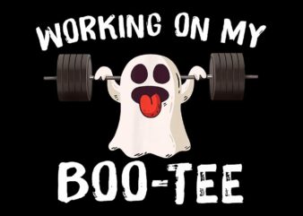 Working On My Boo Tee Ghost Halloween PNG