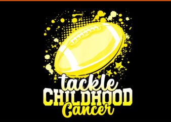 Tackle Childhood Cancer Football Childhood PNG t shirt designs for sale