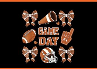 Coquette Bow Funny Football Lover Game Day PNG t shirt vector file