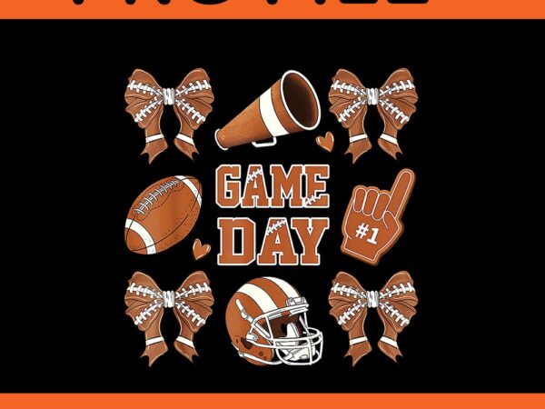 Coquette bow funny football lover game day png t shirt vector file