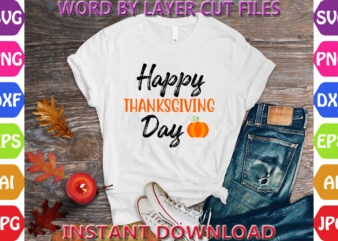 Happy Thanksgiving Day, Thanksgiving svg, Fall svg, Thankful svg, Give Thanks svg, Cut Files, SVG, DXF, PNG, Cricut, Silhouette, Thanks + Gi