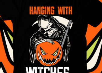 Hanging With Witches t-shirt design, Halloween t-shirt design,halloween,Halloween t-Shirt Design bundle,Happy helloween t-shirt design,hello