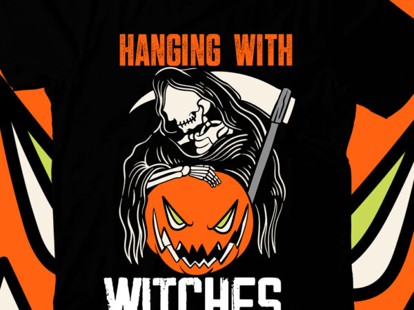 Hanging with witches t-shirt design, halloween t-shirt design,halloween,halloween t-shirt design bundle,happy helloween t-shirt design,hello