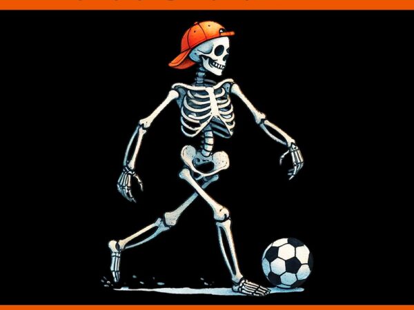 Skeleton soccer halloween png t shirt template vector