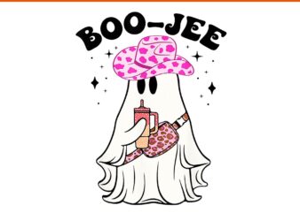 Boujee Boo Jee Spooky Ghost Pink Halloween Leopard PNG t shirt template