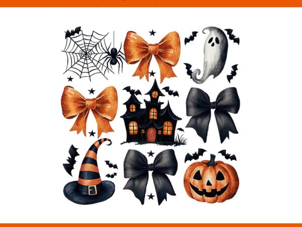 Coquette bows spiders ghost hunted house halloween png t shirt vector file