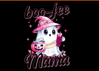 Boo-Jee Mama Pink Ghost Halloween PNG