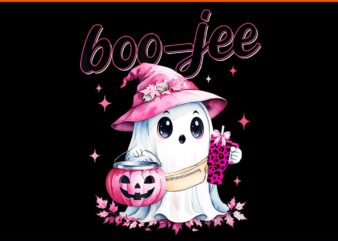 Bou-jee Spooky Ghost Pink Halloween Pumpkin PNG t shirt template