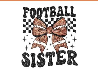 Coquette Bow Football Sister Game Day PNG