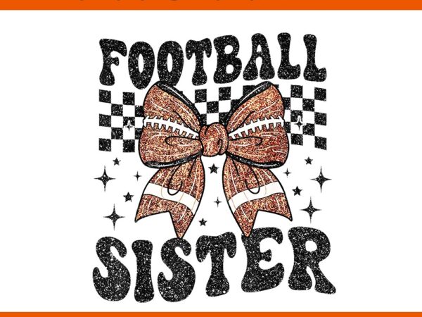 Coquette bow football sister game day png t shirt vector file