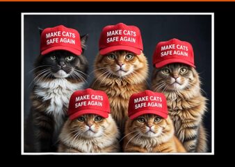 Donald Trump Make Cats Safe Again Red Hat 2024 PNG