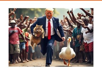 Trump Holding Duck And Cat PNG