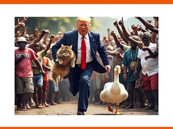 Trump holding duck and cat png t shirt designs for sale