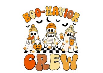 Boo-Havior Crew PNG, Behavior Analyst Halloween ABA RBT PNG t shirt template