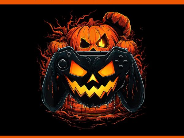 Jack o lantern pumpkin face gamer gaming halloween png vector clipart