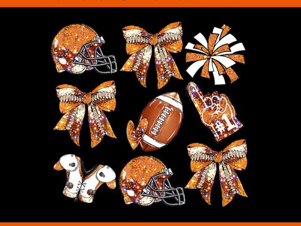 Orange coquette bow football game day png t shirt design online