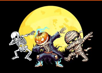 Dabbing Skeleton Mummy Spooky Squad PNG