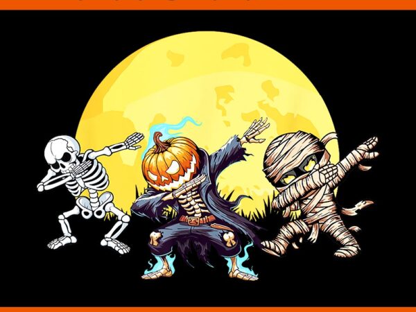 Dabbing skeleton mummy spooky squad png t shirt vector illustration