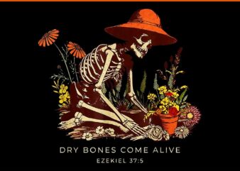 Dry Bones Come Alive Funny Skeleton Flower PNG