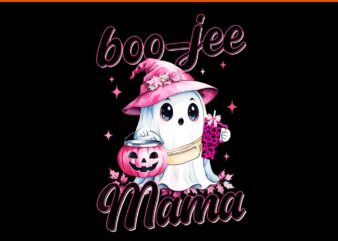 Bou-jee Mama Spooky Ghost Pink Halloween Pumpkin PNG