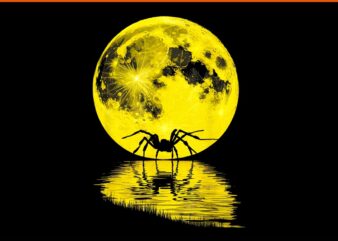 Halloween Spider Full Moon Spooky Party PNG graphic t shirt