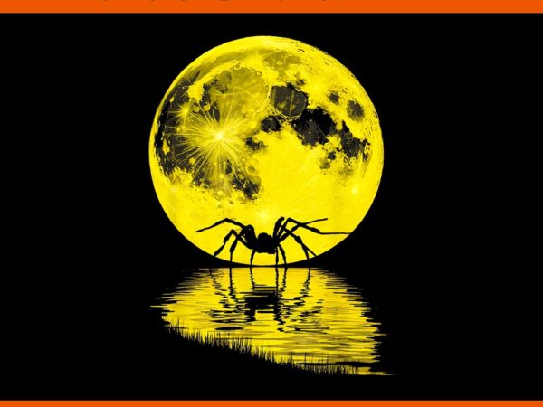 Halloween spider full moon spooky party png graphic t shirt