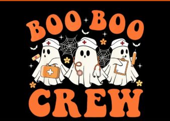 Boo Boo Crew Nurse Ghost Scrub Nursing Halloween PNG