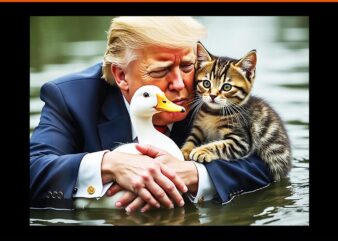 Trump Cat And Duck Memes Christmas Halloween Vote PNG t shirt designs for sale