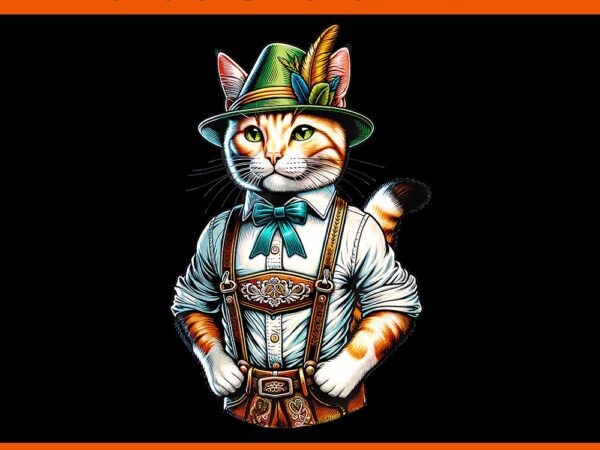 Oktoberfest cat german bavarian lederhosen cat png t shirt design online