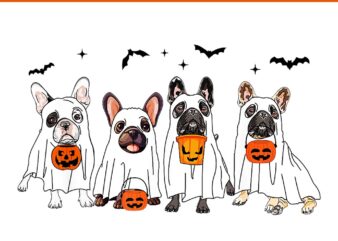 Frenchie Ghost Bulldog Halloween PNG