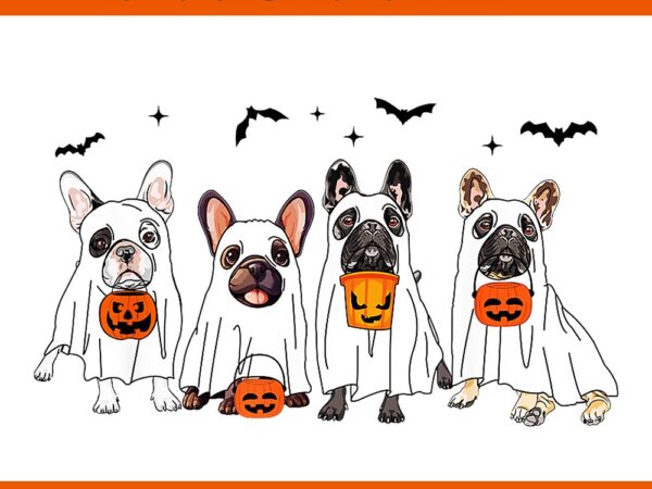 Frenchie ghost bulldog halloween png t shirt graphic design