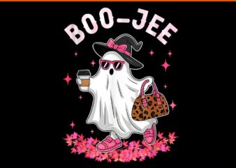 Boo Jee Ghost Halloween Leopard Coffee PNG