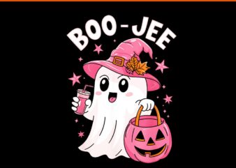 Boujee Boo Jee Spooky Ghost Pink Halloween Pumpkin PNG