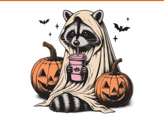 Raccoon Ghost Pumpkin Halloween PNG