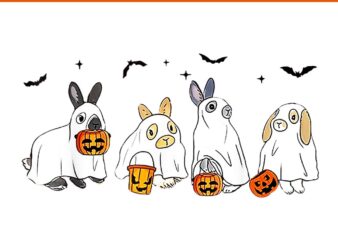 Ghost Bunny Rabbit Halloween Spooky Season PNG