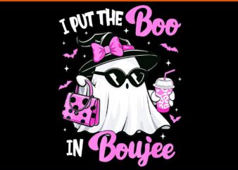 I Put the Boo In Boujee Ghost Pumpkin Spice Halloween PNG t shirt design for sale