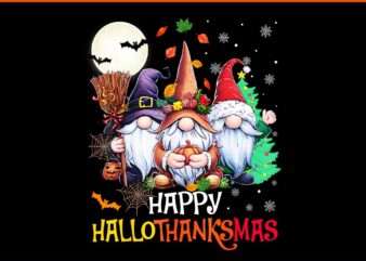 Happy Hallothanksmas Gnomes Lover Halloween Merry Christmas PNG